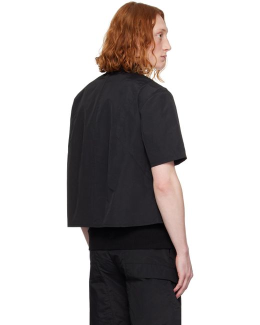 HELIOT EMIL Black Plicate Shirt for men