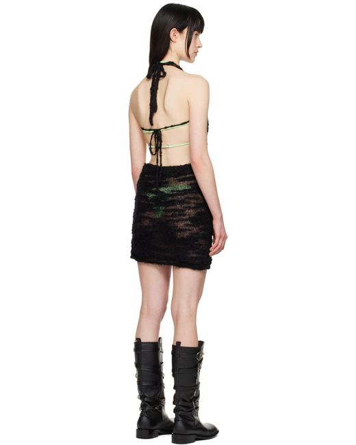 ANDERSSON BELL Black Cloud Halter Knit Minidress