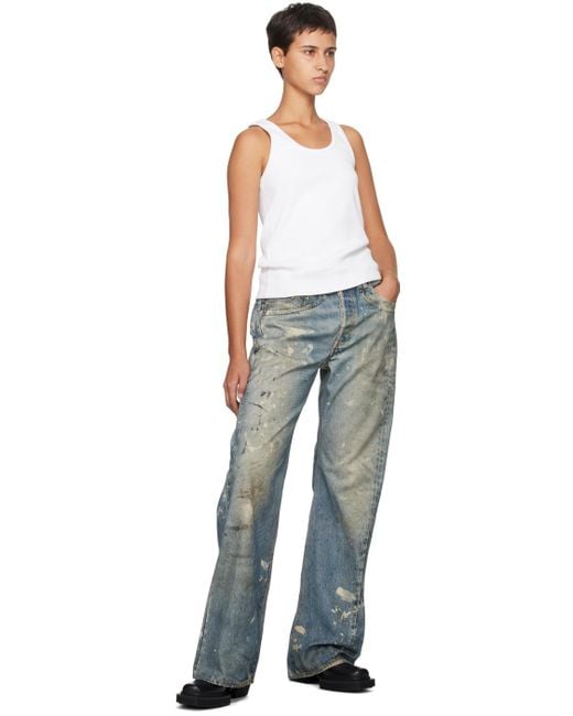Acne Studios Ssense Xx Blue Painter Jeans | Lyst UK