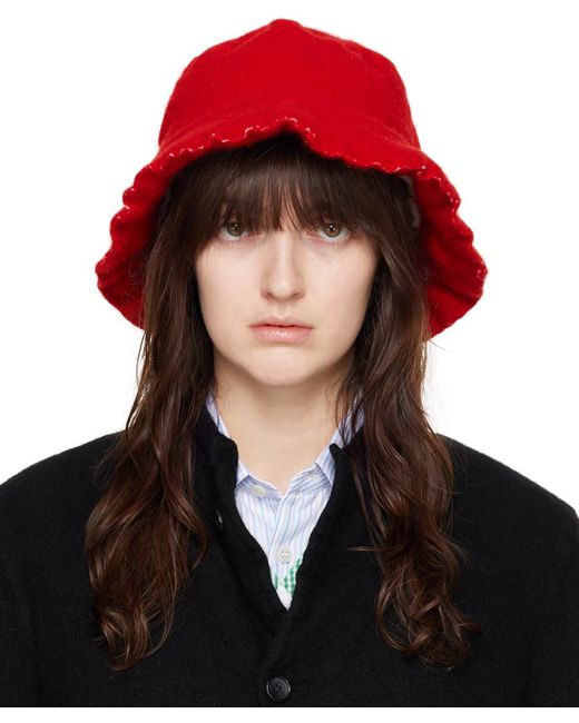 Comme des Garçons Black Comme Des Garçons Shirt Red Wool Nylon Tweed Bucket Hat