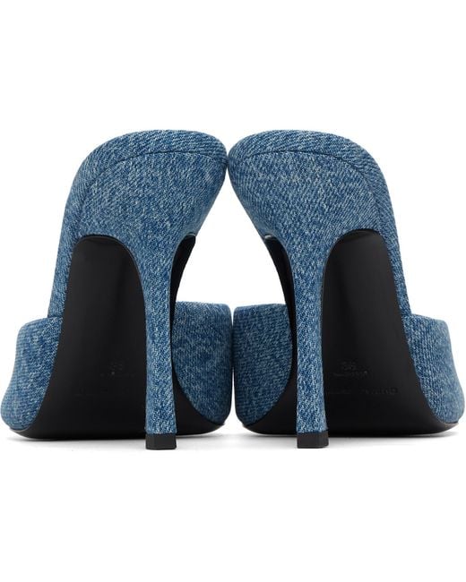 Alexander Wang Blue Cher Mule Heeled Sandals