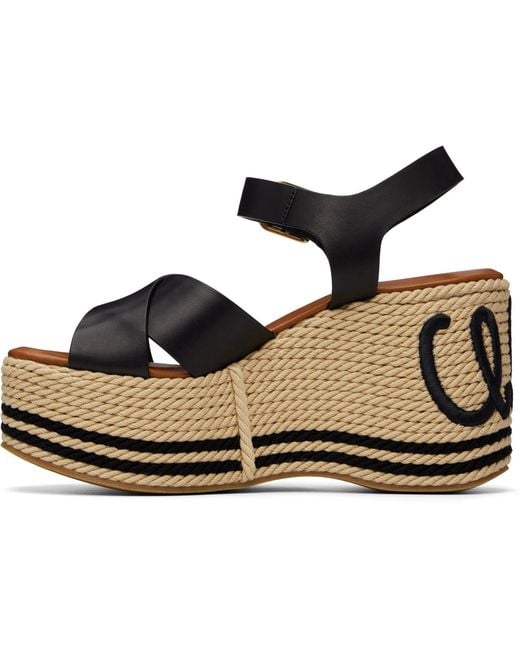 Chloé Black Sand' Wedge Sandals