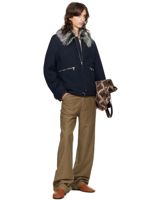 メンズ Dries Van Noten ネイビー ウール ジャケット ブルー | Lyst