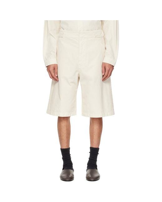 Fear Of God Natural Off- Garment Dyed Cotton Casual Shorts for men