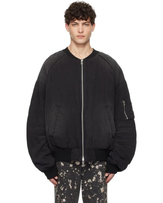 Juun.J Black Ma-1 Jumper Reversible Bomber Jacket for men