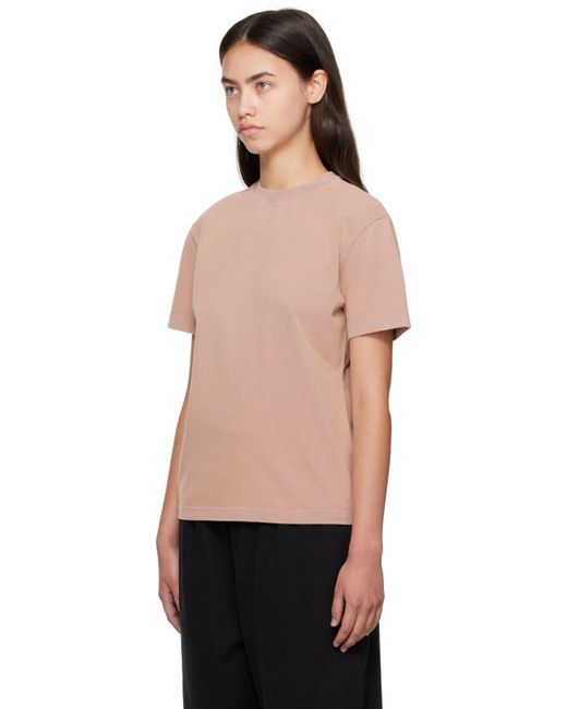 Acne ピンク コットン クルーネックTシャツ Black