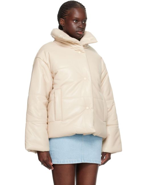 Nanushka Off-white Hide Vegan Leather Jacket