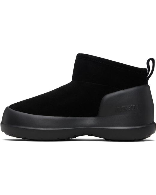 Moon Boot Black Mezzaluna Suede Low Boots for men