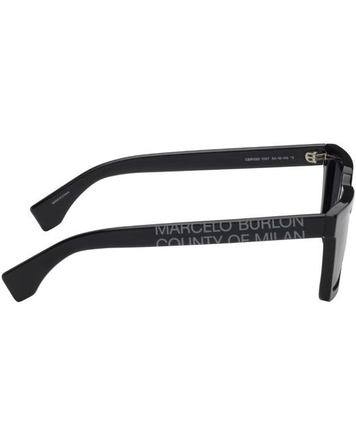 Marcelo Burlon Black Paramela Sunglasses for men