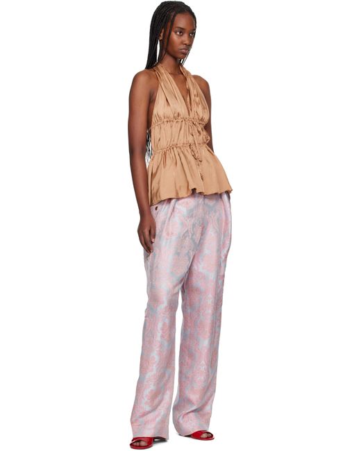 Dries Van Noten タン Halterneck トップス Multicolor