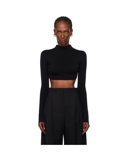 Mugler Black Short Knit Top