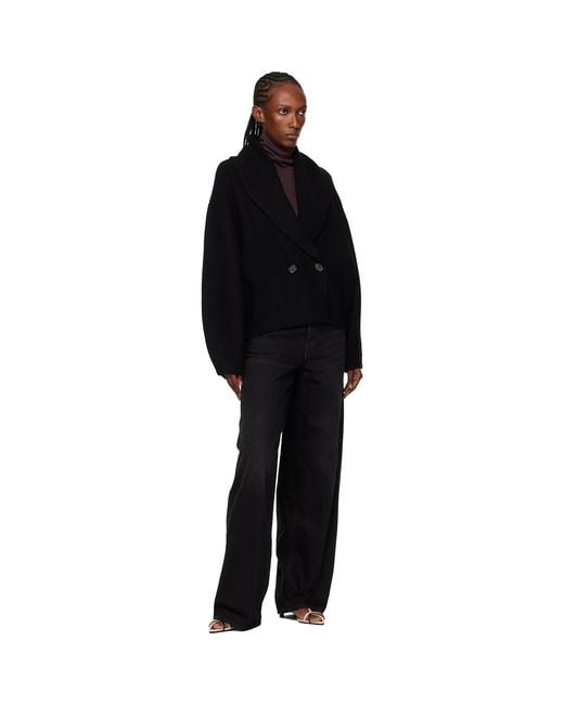 Totême  Black Shawl-Lapel Cardigan