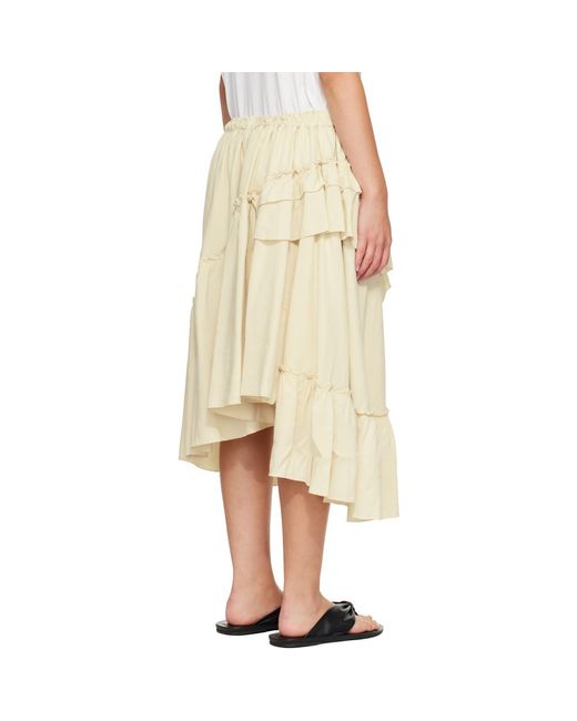 YMC Natural Draped Midi Skirt