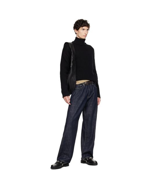 Toga Virilis Black Embossed Croco Loafers for men