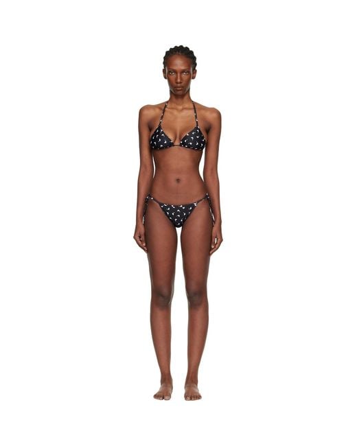 Moschino Black All Over Small Goose Print Bikini
