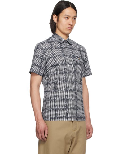メンズ Vivienne Westwood ブラック＆ホワイト Classic シャツ Gray