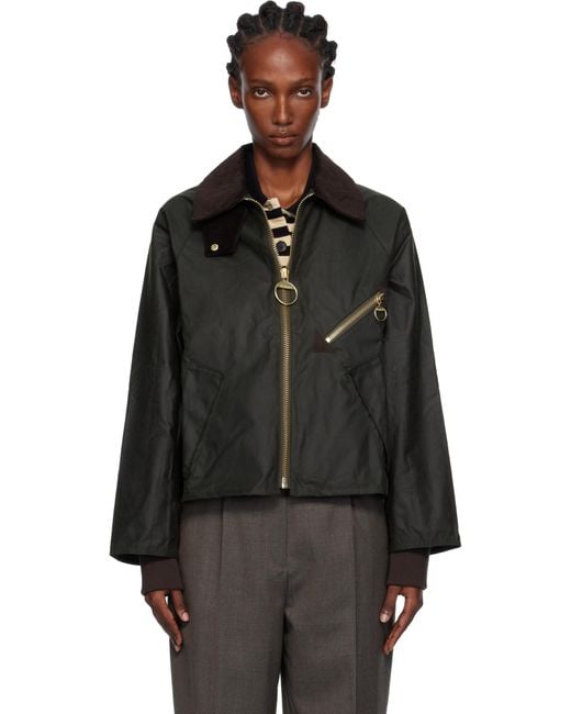 Barbour Black Arlene Waxed Jacket