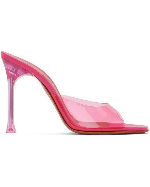 AMINA MUADDI Black Pink Alexa Glass Slipper 105 Heeled Sandals