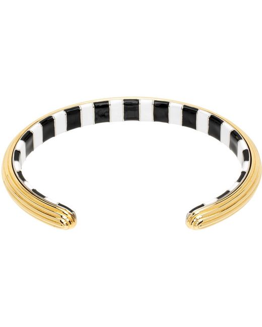 AMI Black Gold Lineami Open Cuff Bracelet