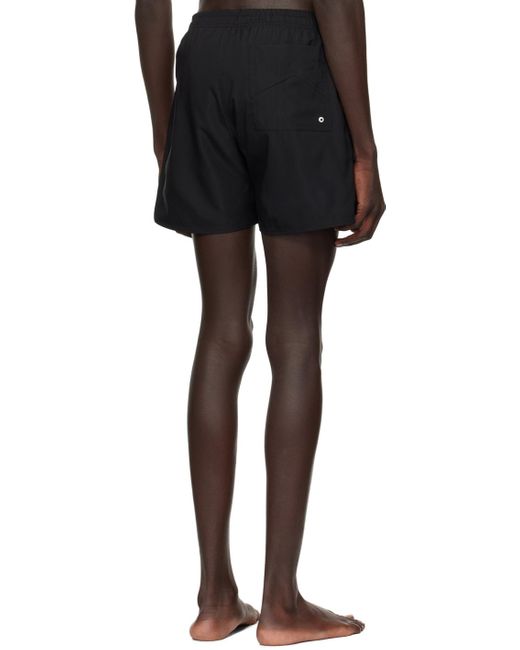 Rhude Black Embroidered Swim Shorts for men