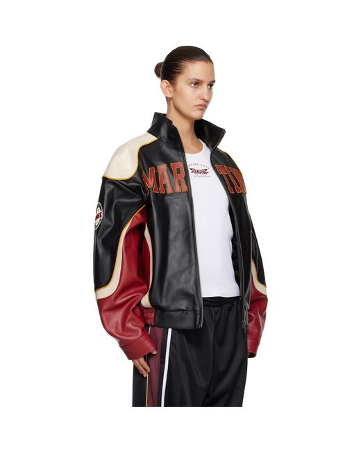 Martine Rose Multicolor Superbowl Leather Jacket