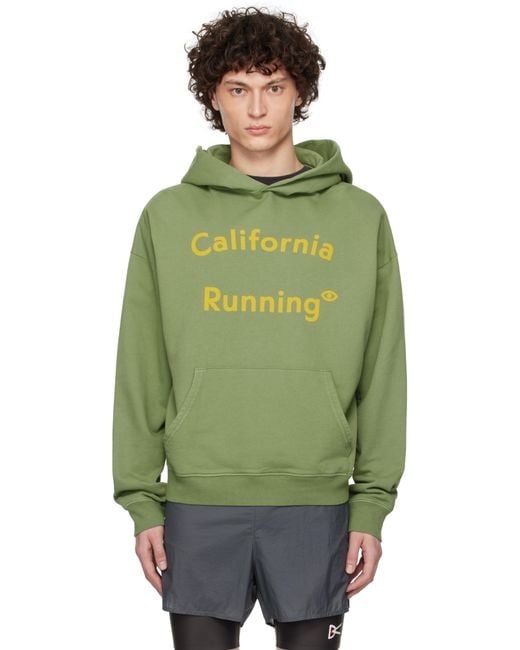 District Vision Green 'California' Cotton Hoodie for men