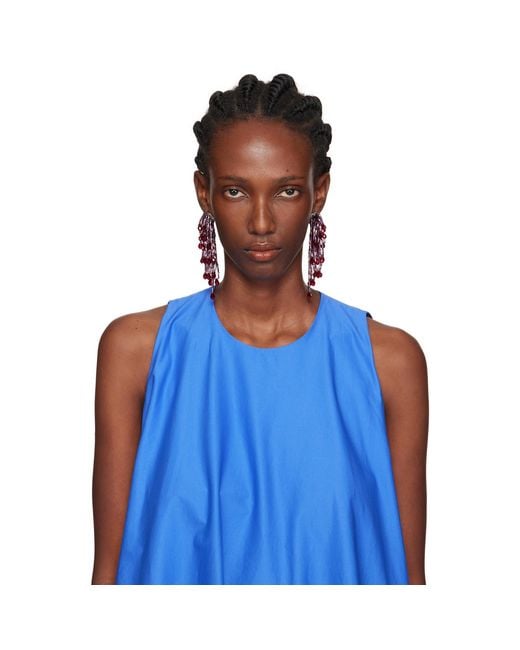 Kiko Kostadinov Red Cowen Beaded Earrings