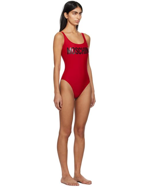 Moschino Red Printed One-piece Swimsuit