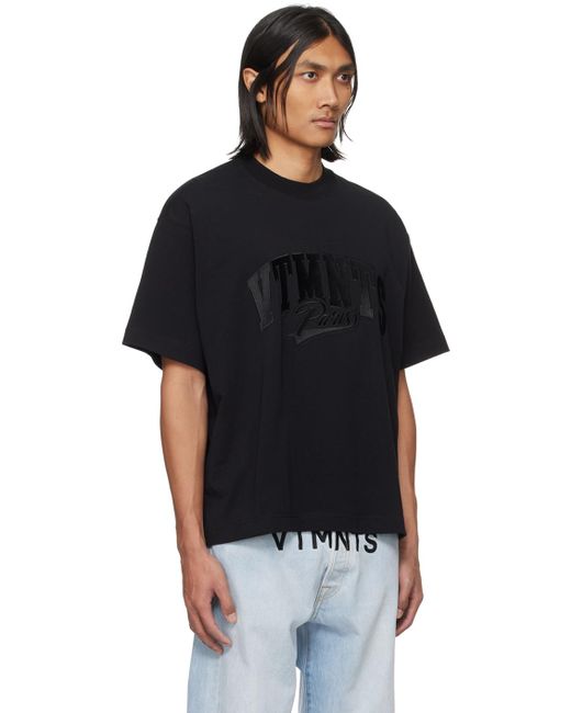 メンズ VTMNTS ロゴ刺繍 Tシャツ Black