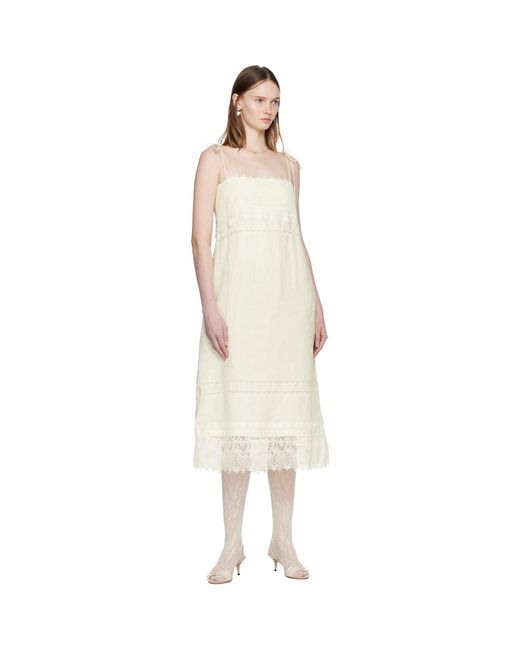 Valentino Black Off- Linen Midi Dress