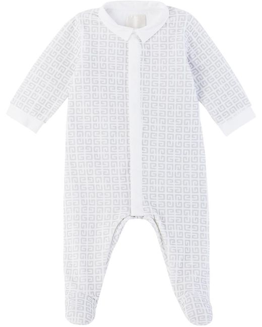 Givenchy White Baby 4G Jumpsuit & Cloth Set