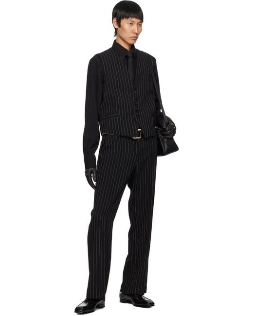 Ernest W. Baker Black Loose Fit Flare Trousers for men