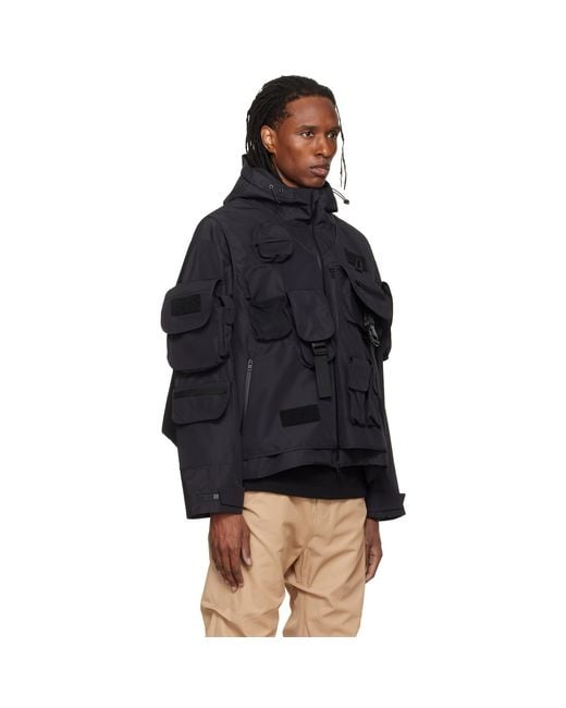 we11done Black Military Shell Jacket for men