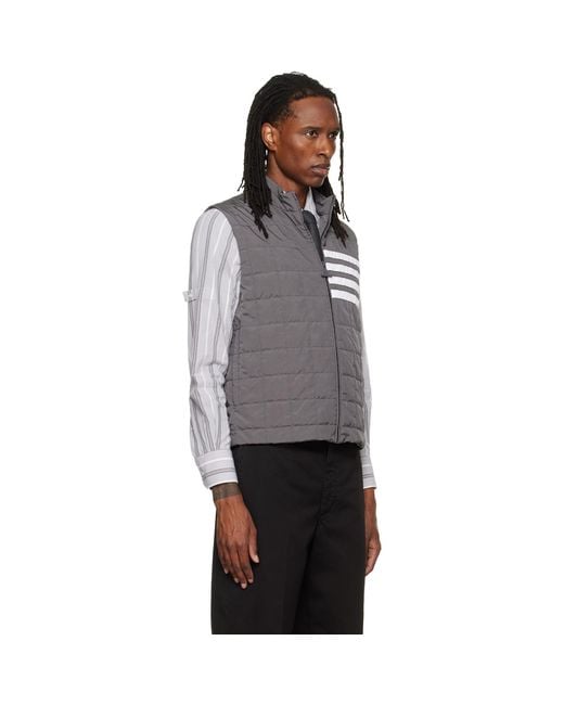 Thom Browne Gray Ripstop Light Weight Down Vest for men