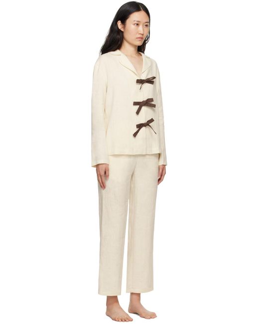 Pyjama Blanc Cassé À Boucles Sleeper en coloris Black