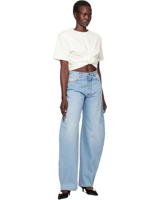 Magda Butrym Blue Knotted T-Shirt