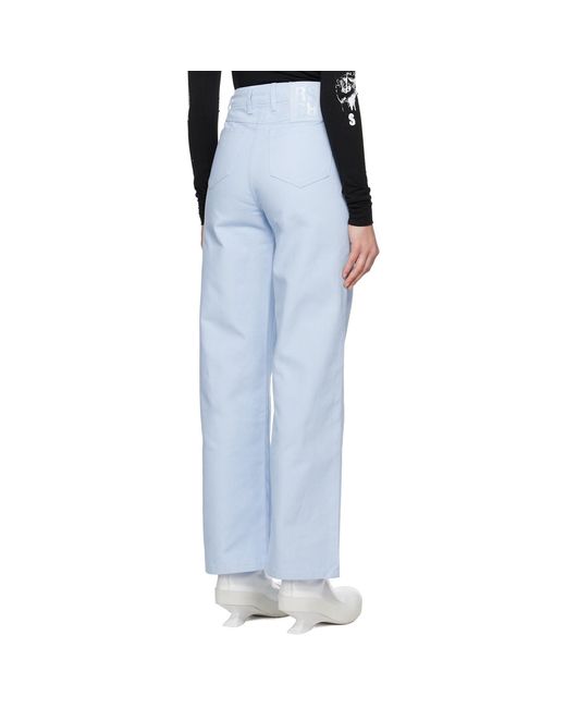 Raf Simons Black Blue Wide Leg Jeans