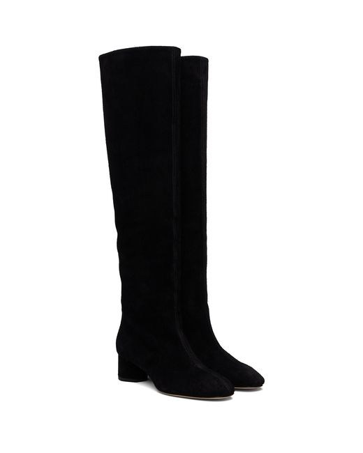 Aeyde Black Willa Suede Over-Knee Boots