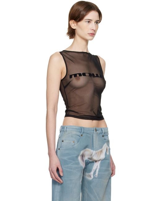 Mowalola Black Miss Sixty Edition Stretchy Tank Top