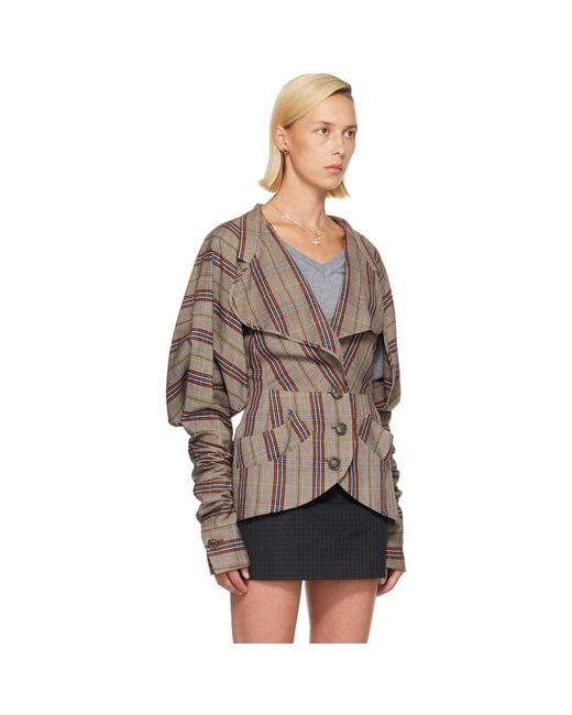 Vivienne Westwood Brown Taupe Appetizer Blazer