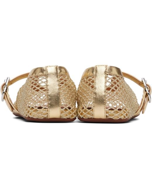 Alaïa Black Laminated Fishnet Ballerina Flats