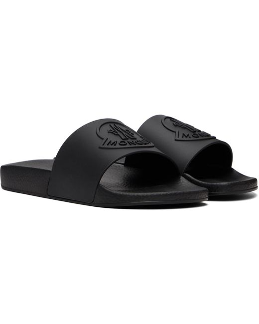 Moncler Black Basile Rubber Pool Slides for men