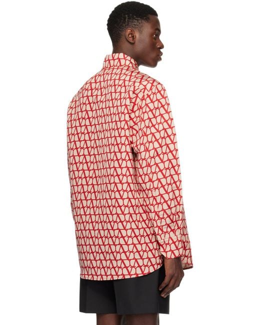 Chemise rouge à motif toile iconographe Valentino pour homme en coloris Red