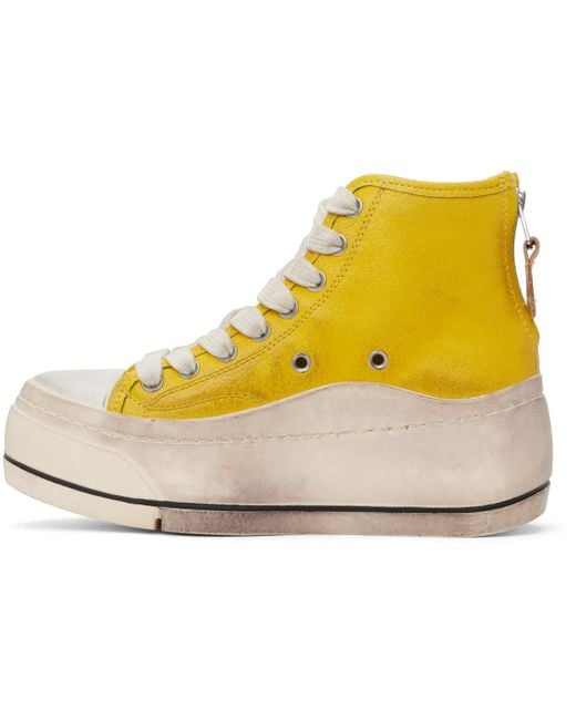 R13 Yellow Kurt High Top Sneakers