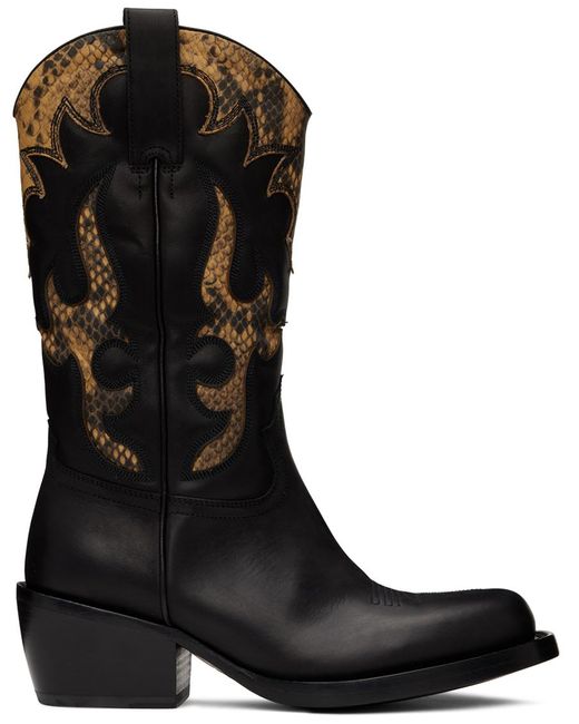 Dries Van Noten Black Cowboy Chelsea Boots for men
