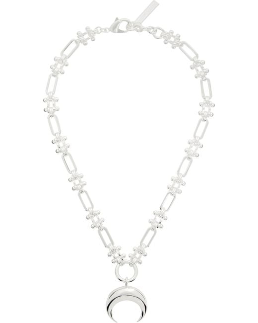 ■MARINE SERRE■プレート MOON チャームネックレス メンズ Marine Serre シルバー Plated Moon Charm ネックレス