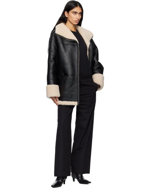 Totême  Black Signature Shearling Jacket