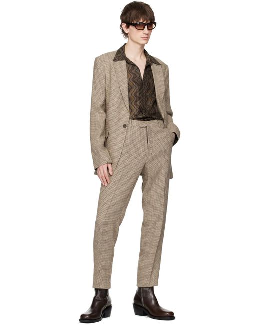 Dries Van Noten Black Tan Houndstooth Suit for men