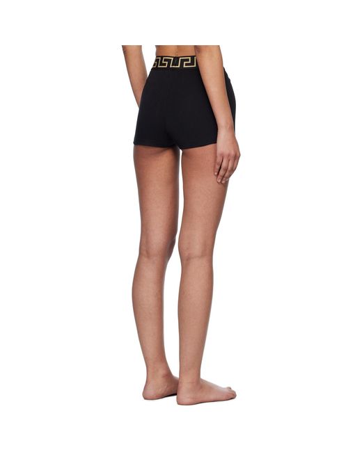 Versace Black Greca Border Boy Shorts
