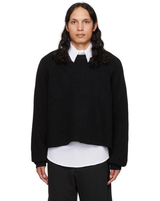 Edward Cuming Black Ssense Exclusive Cropped Sweater for men